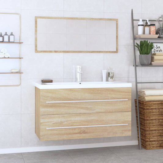 3 Piece Bathroom Furniture Sonoma oak