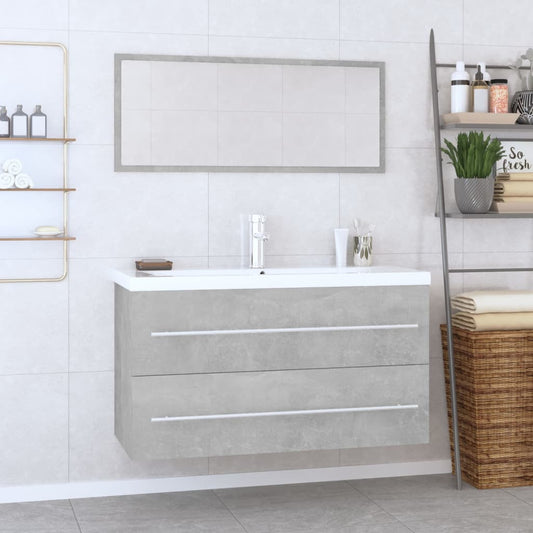 3 Piece Bathroom Furniture Concrete grey