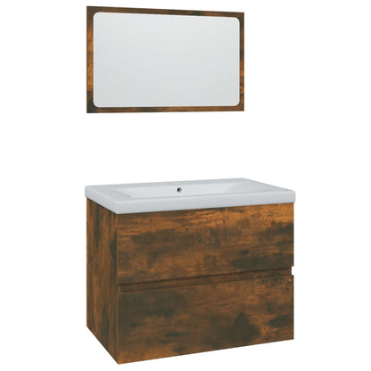 Bathroom Furniture Set Engineered Wood 60 x 38.5 x 45 cm Smoked oak