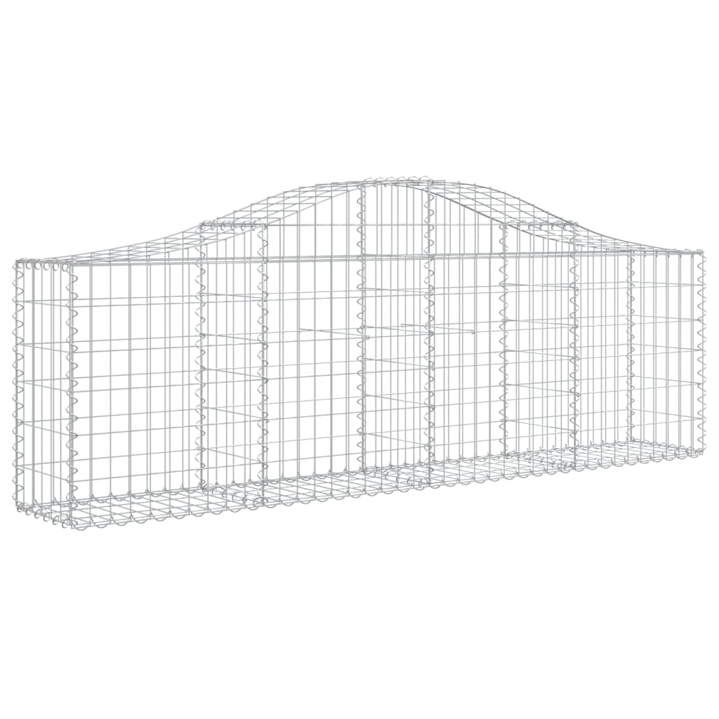 vidaXL Arched Gabion Basket 200x30x60/80 cm Galvanised Iron 2