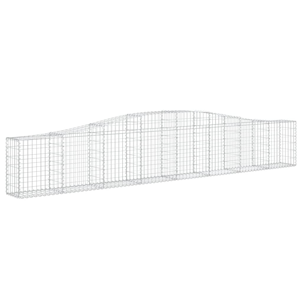 vidaXL Arched Gabion Basket 400x30x60/80 cm Galvanised Iron 2