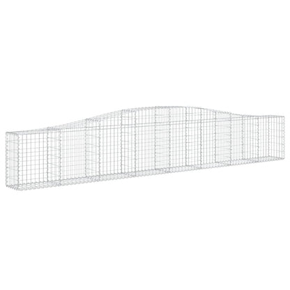 vidaXL Arched Gabion Basket 400x30x60/80 cm Galvanised Iron 2