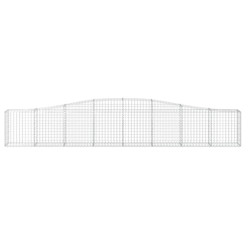vidaXL Arched Gabion Basket 400x30x60/80 cm Galvanised Iron 3