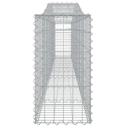vidaXL Arched Gabion Basket 400x30x60/80 cm Galvanised Iron 4
