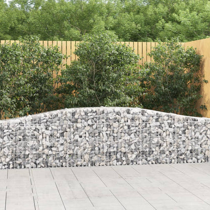 vidaXL Arched Gabion Basket 400x30x60/80 cm Galvanised Iron 1
