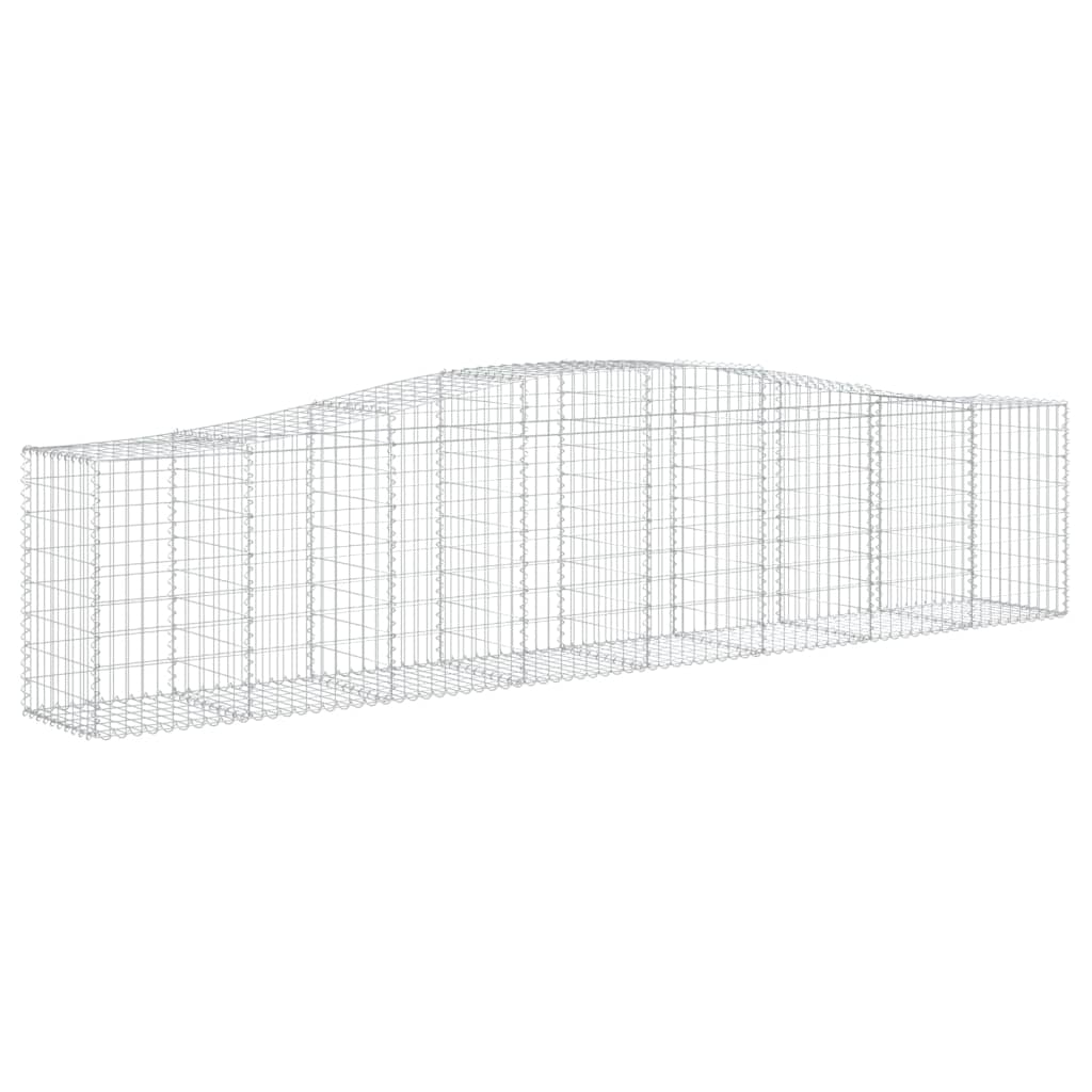 vidaXL Arched Gabion Basket 400x50x80/100 cm Galvanised Iron 2