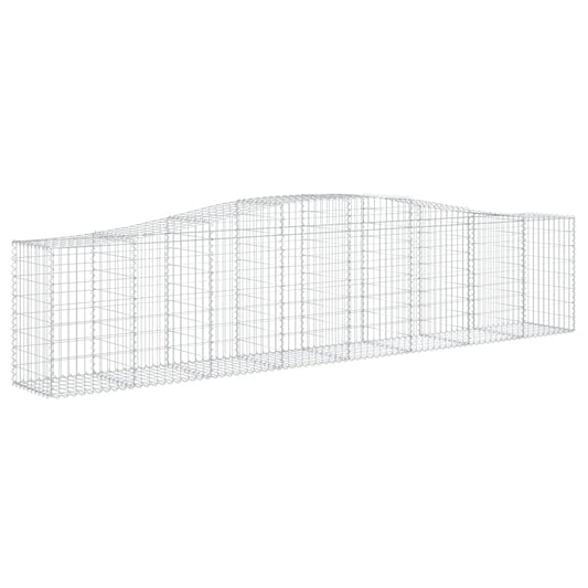 vidaXL Arched Gabion Basket 400x50x80/100 cm Galvanised Iron 2