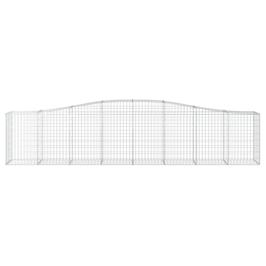 vidaXL Arched Gabion Basket 400x50x80/100 cm Galvanised Iron 3