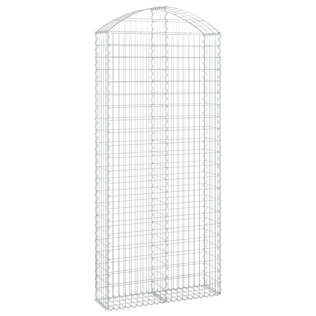 vidaXL Arched Gabion Basket 100x30x220/240 cm Galvanised Iron 2