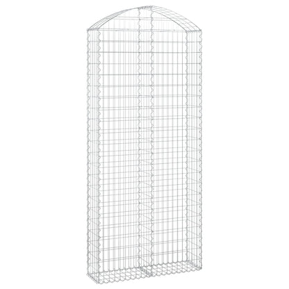 vidaXL Arched Gabion Basket 100x30x220/240 cm Galvanised Iron 2