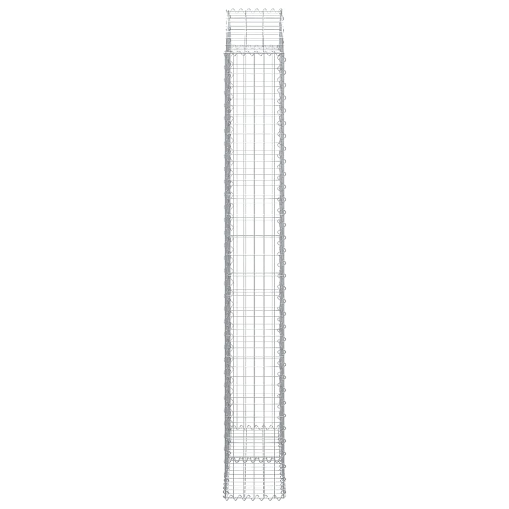 vidaXL Arched Gabion Basket 100x30x220/240 cm Galvanised Iron 4