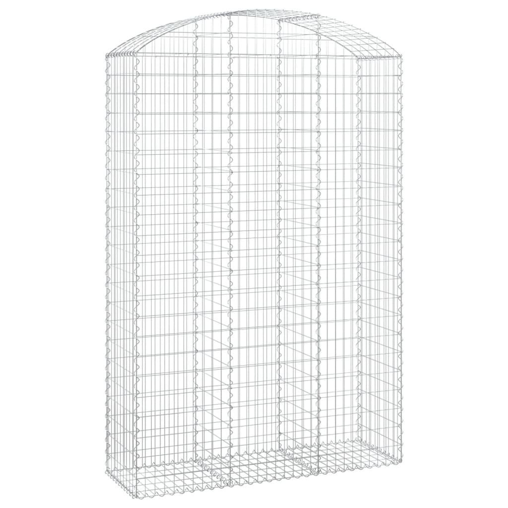 vidaXL Arched Gabion Basket 150x50x220/240 cm Galvanised Iron 2