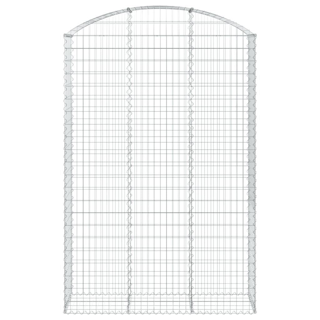 vidaXL Arched Gabion Basket 150x50x220/240 cm Galvanised Iron 3