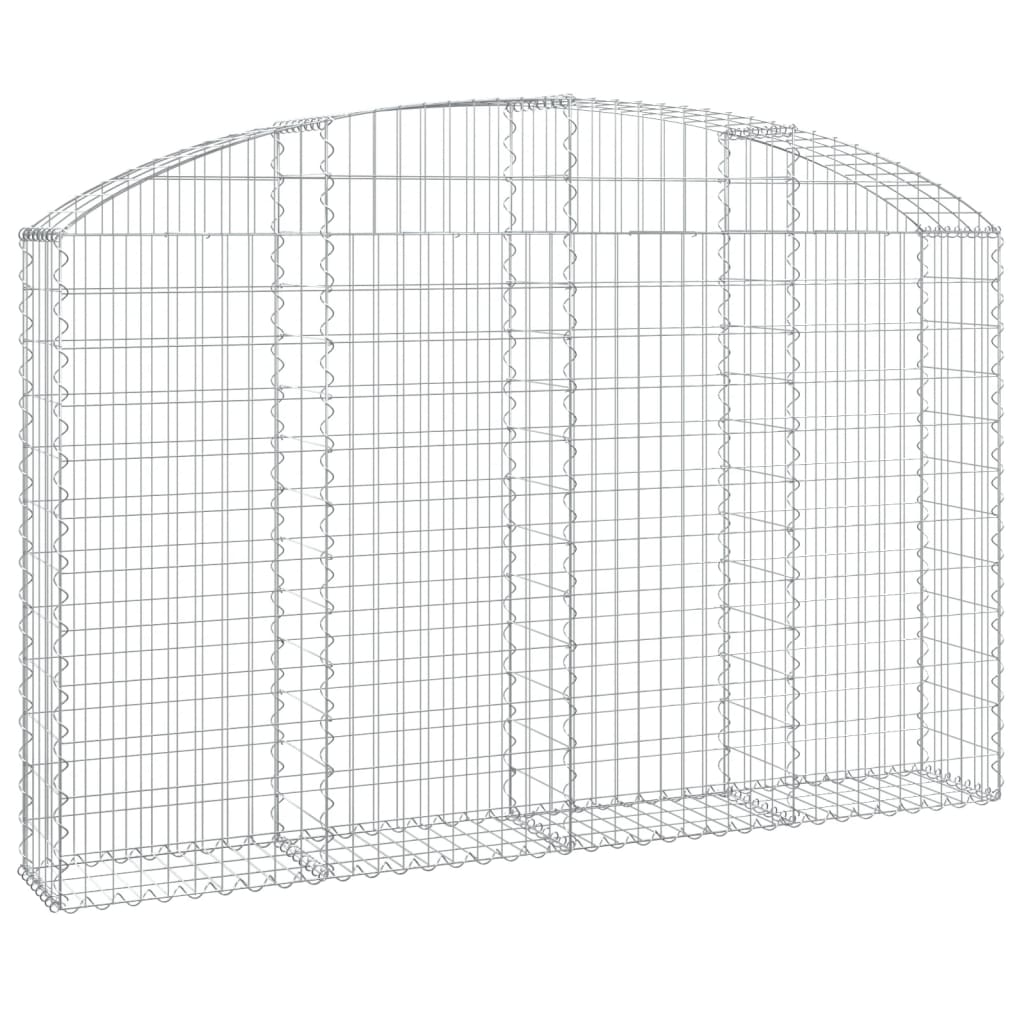 vidaXL Arched Gabion Basket 200x30x120/140 cm Galvanised Iron 2