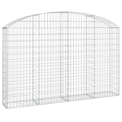vidaXL Arched Gabion Basket 200x30x120/140 cm Galvanised Iron 2