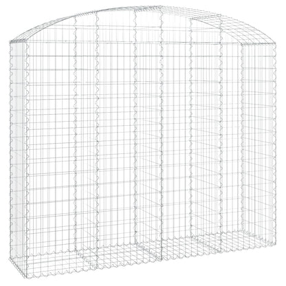 vidaXL Arched Gabion Basket 200x50x160/180 cm Galvanised Iron 2