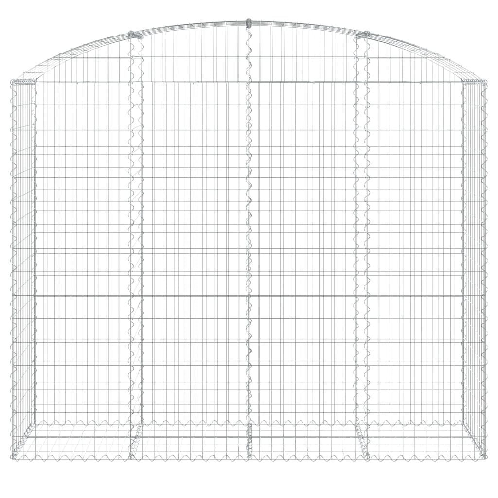 vidaXL Arched Gabion Basket 200x50x160/180 cm Galvanised Iron 3