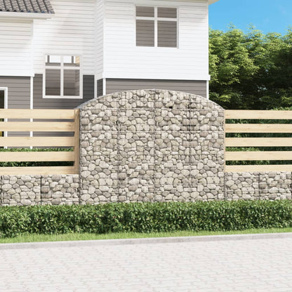 vidaXL Arched Gabion Basket 200x50x160/180 cm Galvanised Iron 1