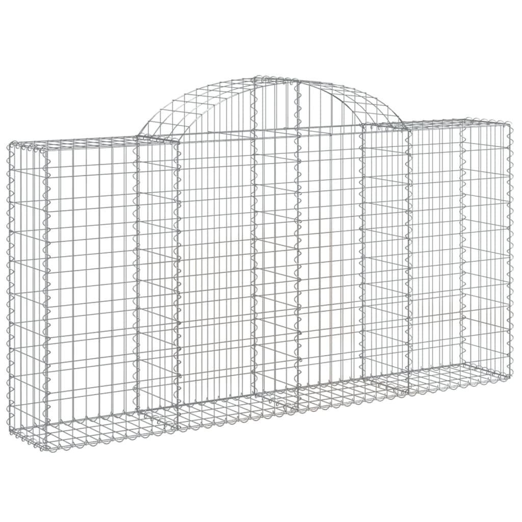 vidaXL Arched Gabion Basket 200x30x100/120 cm Galvanised Iron 2