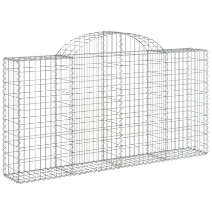 vidaXL Arched Gabion Basket 200x30x100/120 cm Galvanised Iron 2