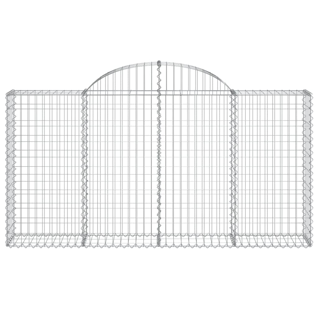 vidaXL Arched Gabion Basket 200x30x100/120 cm Galvanised Iron 3