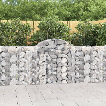 vidaXL Arched Gabion Basket 200x30x100/120 cm Galvanised Iron 1