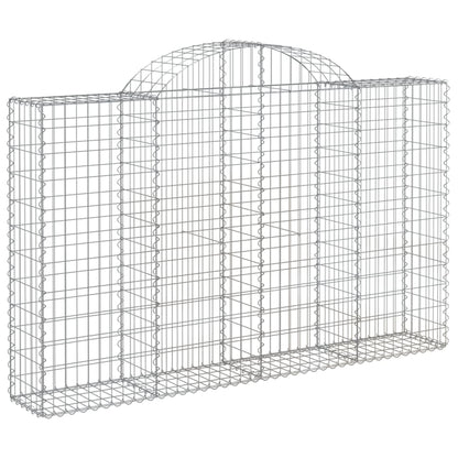 vidaXL Arched Gabion Basket 200x30x120/140 cm Galvanised Iron 2