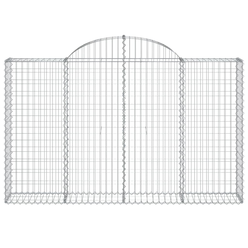 vidaXL Arched Gabion Basket 200x30x120/140 cm Galvanised Iron 3