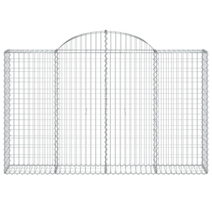 vidaXL Arched Gabion Basket 200x30x120/140 cm Galvanised Iron 3
