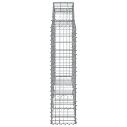 vidaXL Arched Gabion Basket 200x30x120/140 cm Galvanised Iron 4