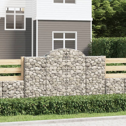 vidaXL Arched Gabion Basket 200x30x120/140 cm Galvanised Iron 1