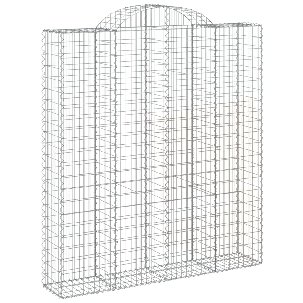 vidaXL Arched Gabion Basket 200x50x220/240 cm Galvanised Iron 2