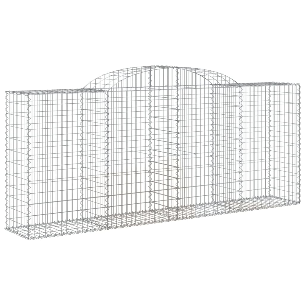vidaXL Arched Gabion Basket 300x50x120/140 cm Galvanised Iron 2