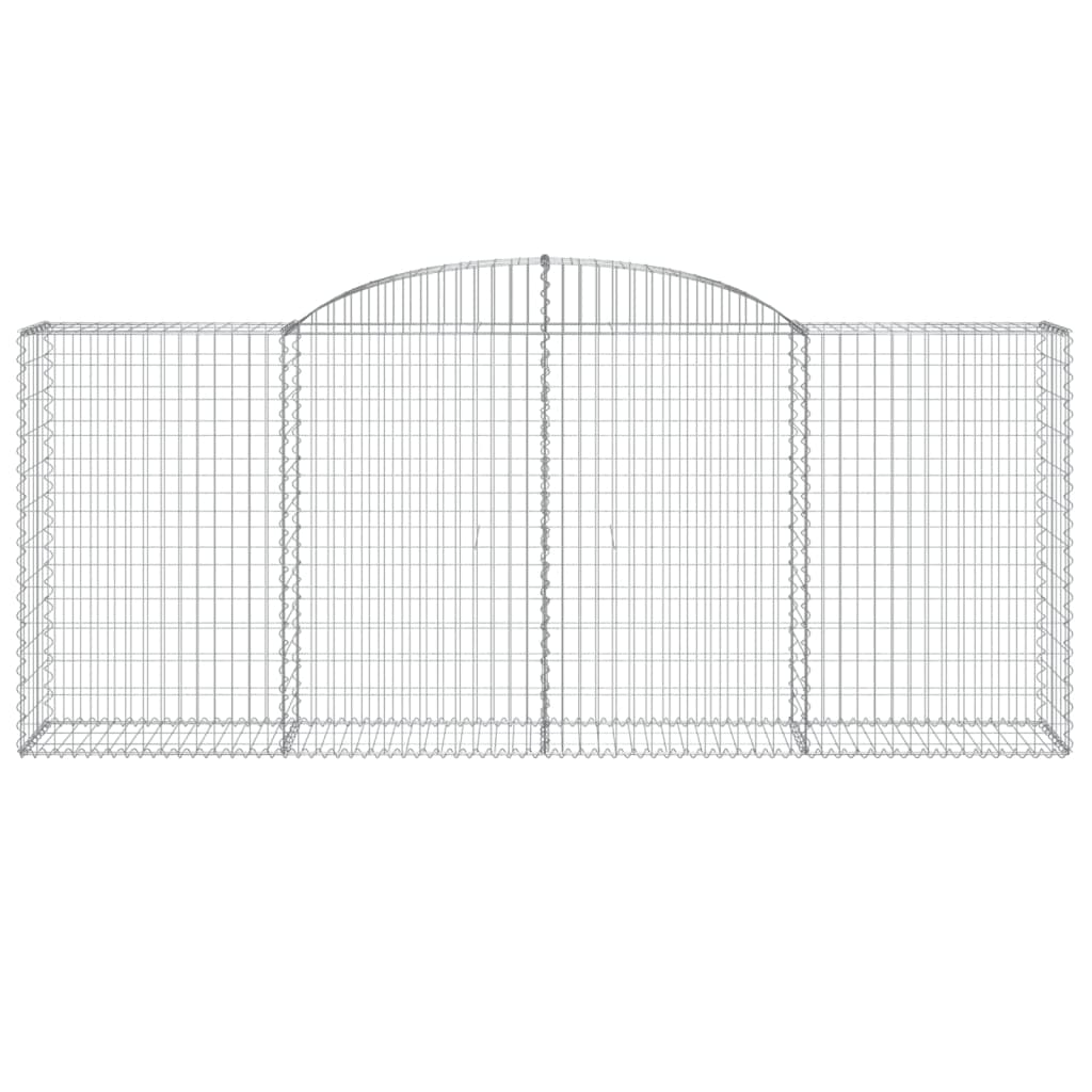 vidaXL Arched Gabion Basket 300x50x120/140 cm Galvanised Iron 3