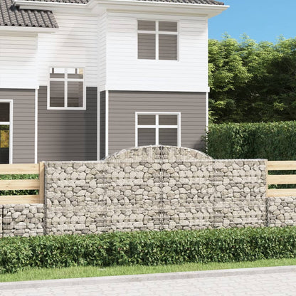 vidaXL Arched Gabion Basket 300x50x120/140 cm Galvanised Iron 1