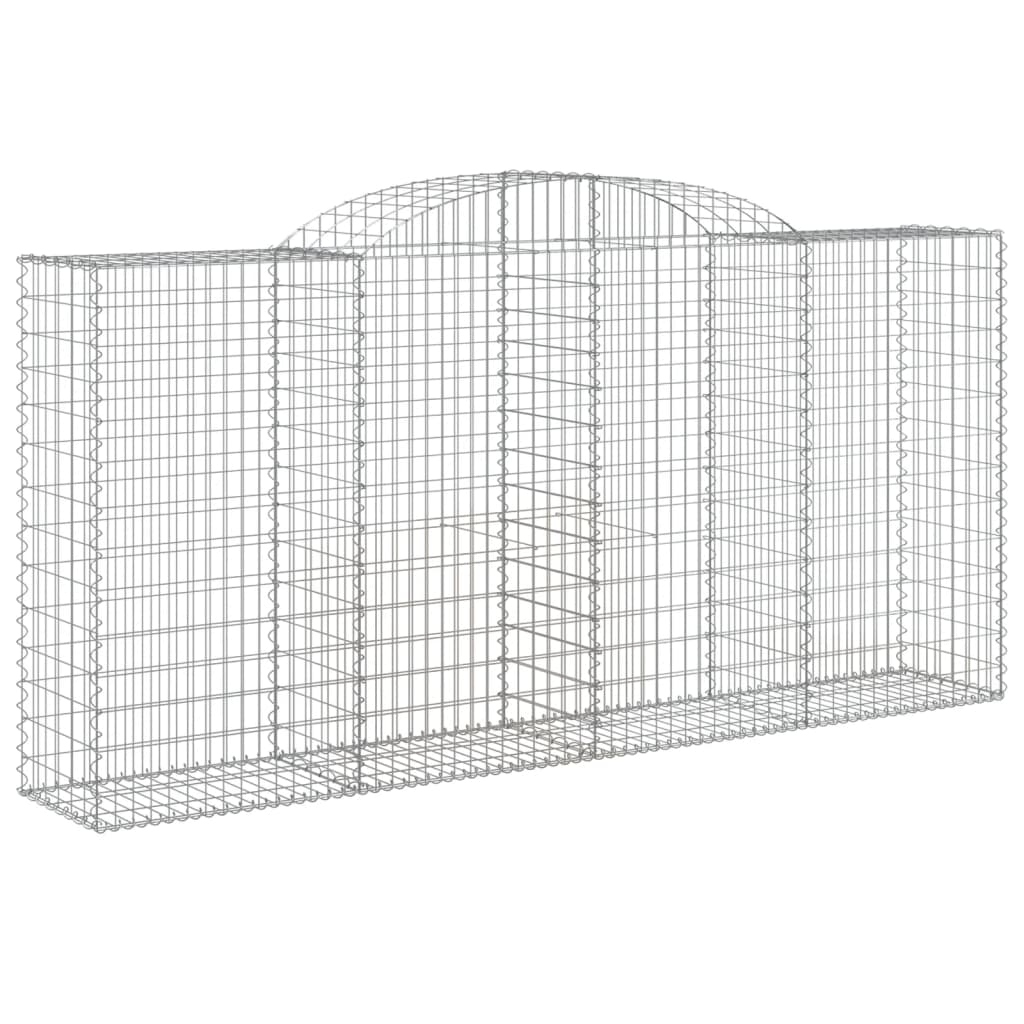 vidaXL Arched Gabion Basket 300x50x140/160 cm Galvanised Iron 2