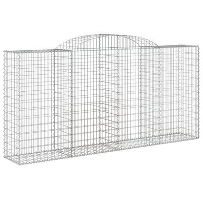 vidaXL Arched Gabion Basket 300x50x140/160 cm Galvanised Iron 2