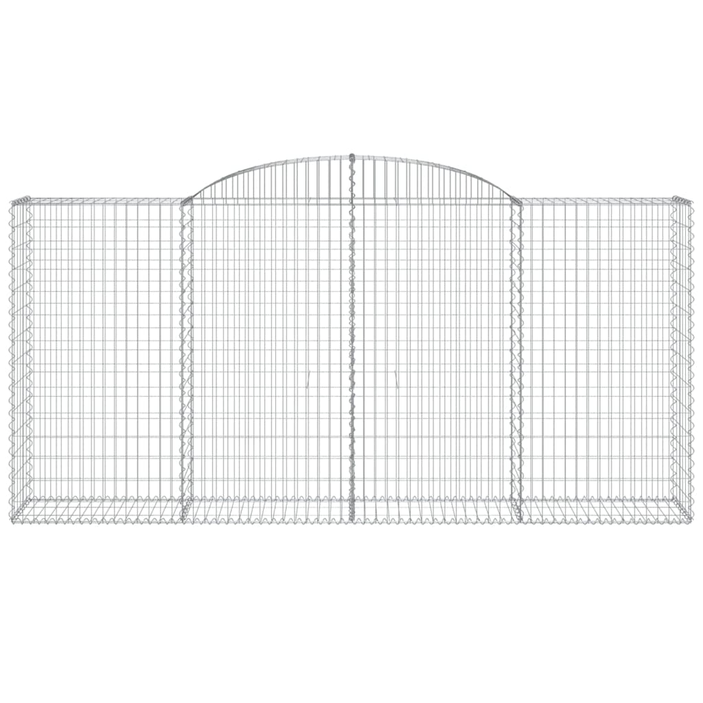 vidaXL Arched Gabion Basket 300x50x140/160 cm Galvanised Iron 3