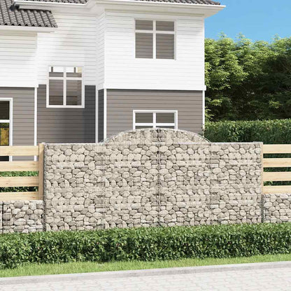 vidaXL Arched Gabion Basket 300x50x140/160 cm Galvanised Iron 1
