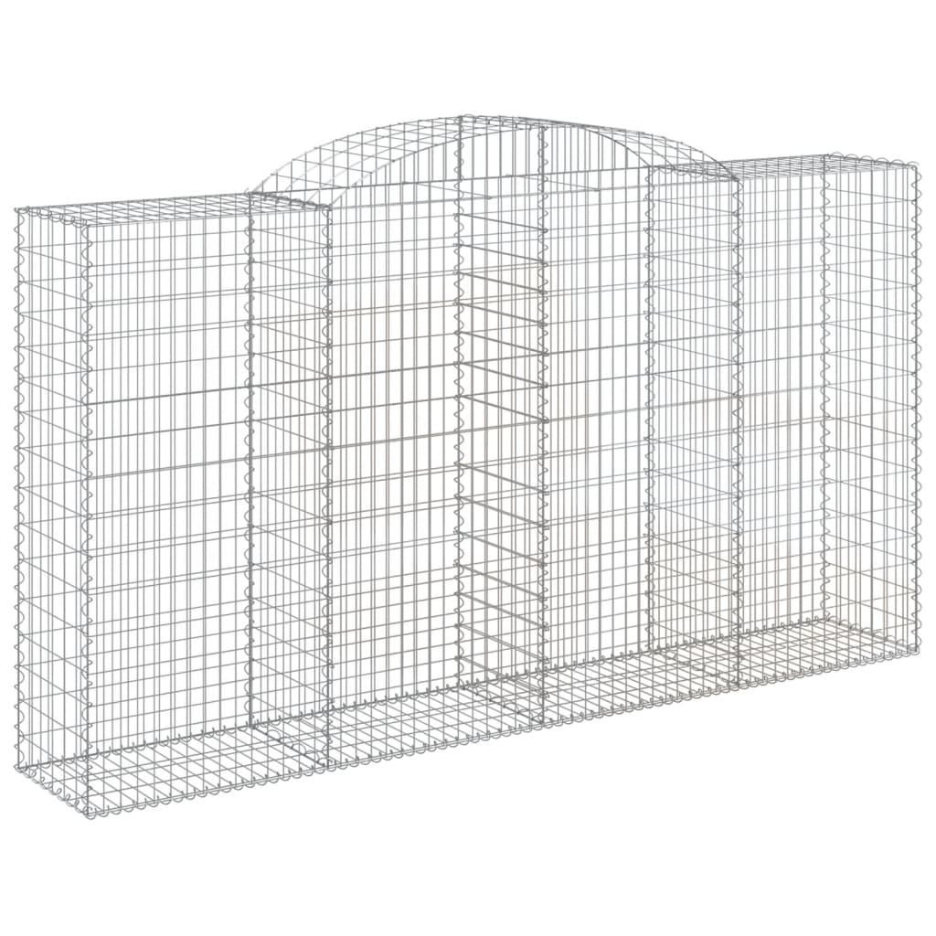 vidaXL Arched Gabion Basket 300x50x160/180 cm Galvanised Iron 2