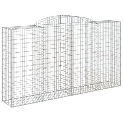 vidaXL Arched Gabion Basket 300x50x160/180 cm Galvanised Iron 2