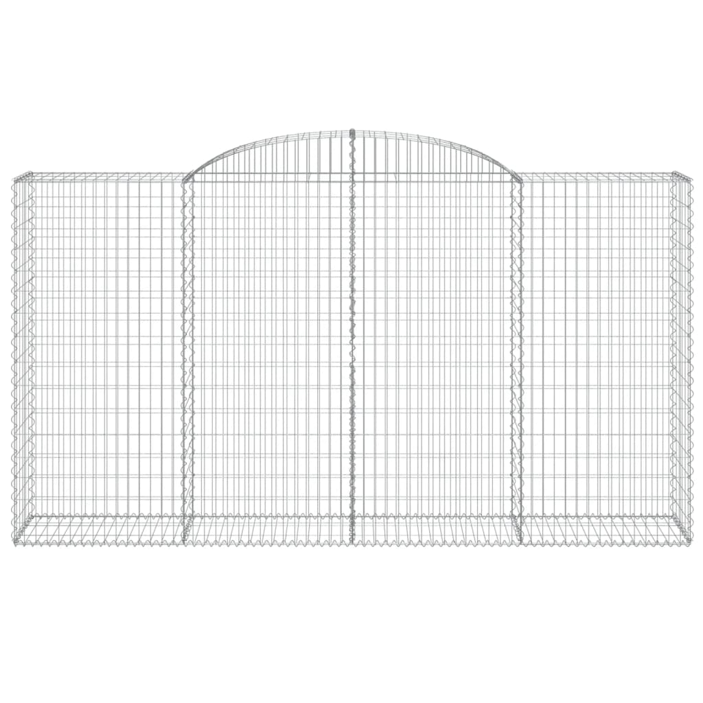 vidaXL Arched Gabion Basket 300x50x160/180 cm Galvanised Iron 3