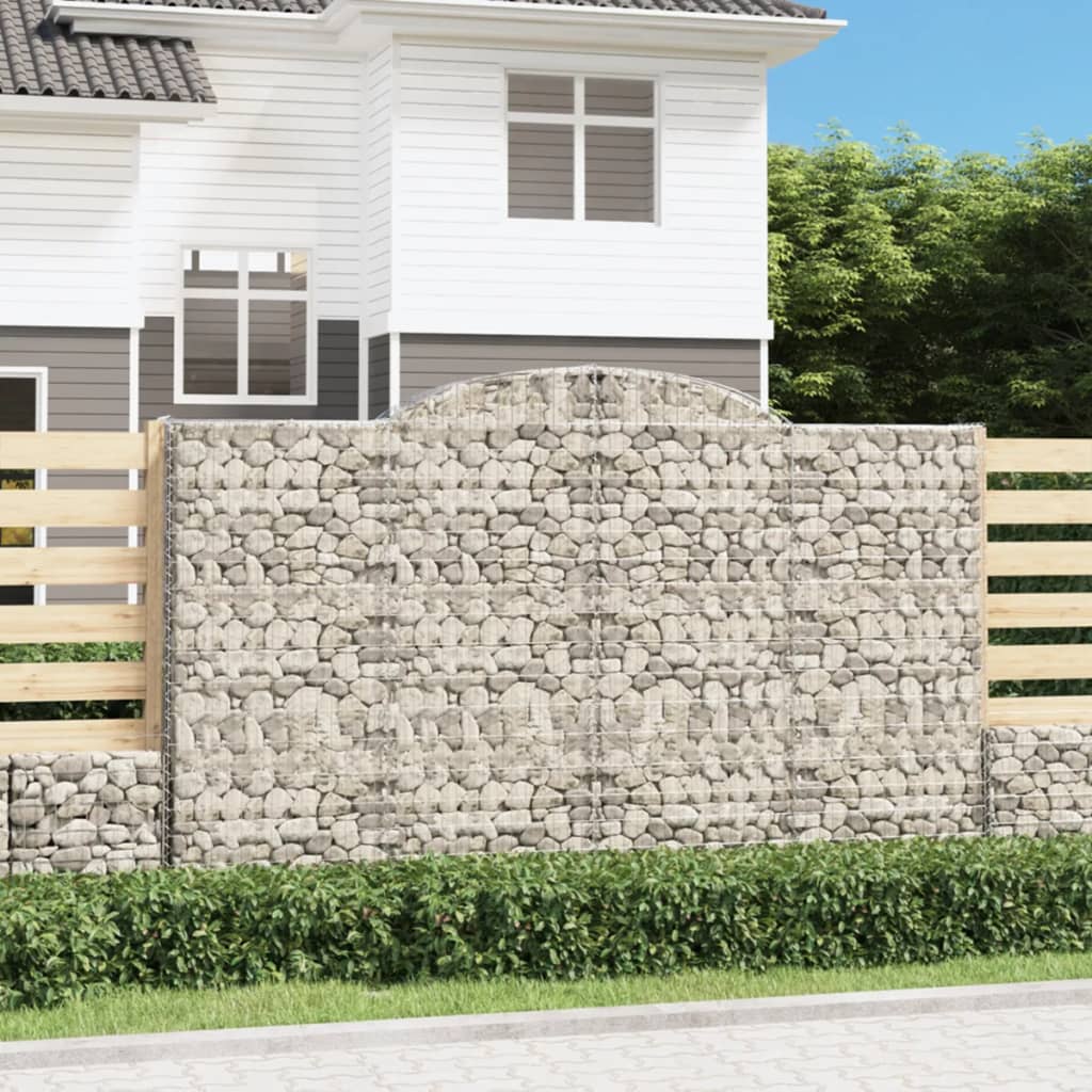 Arched Gabion Baskets Galvanised Iron 3 pcs 300 x 30 x 40/60 cm – 300 x 50 x 220/240 cm 300 x 50 x 180/200 cm
