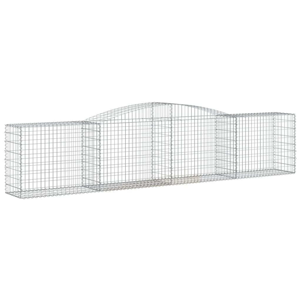 vidaXL Arched Gabion Basket 400x50x80/100 cm Galvanised Iron 2