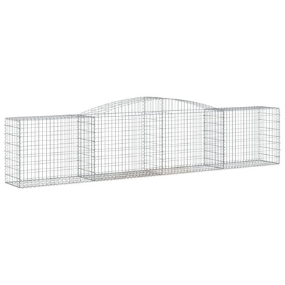 vidaXL Arched Gabion Basket 400x50x80/100 cm Galvanised Iron 2