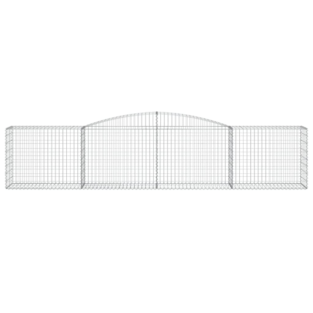 vidaXL Arched Gabion Basket 400x50x80/100 cm Galvanised Iron 3
