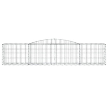 vidaXL Arched Gabion Basket 400x50x80/100 cm Galvanised Iron 3
