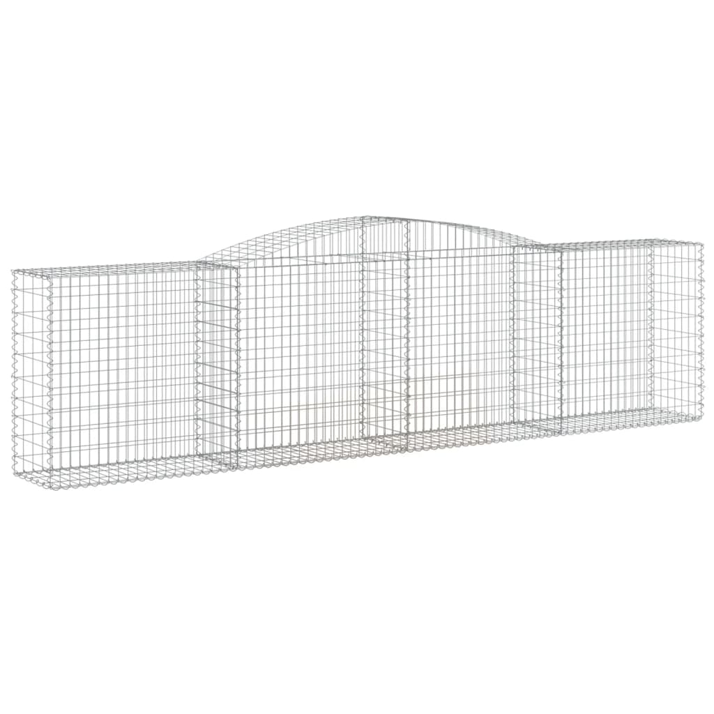 vidaXL Arched Gabion Basket 400x50x100/120 cm Galvanised Iron 2