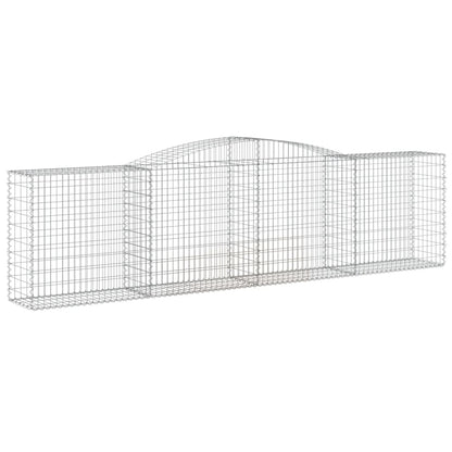 vidaXL Arched Gabion Basket 400x50x100/120 cm Galvanised Iron 2