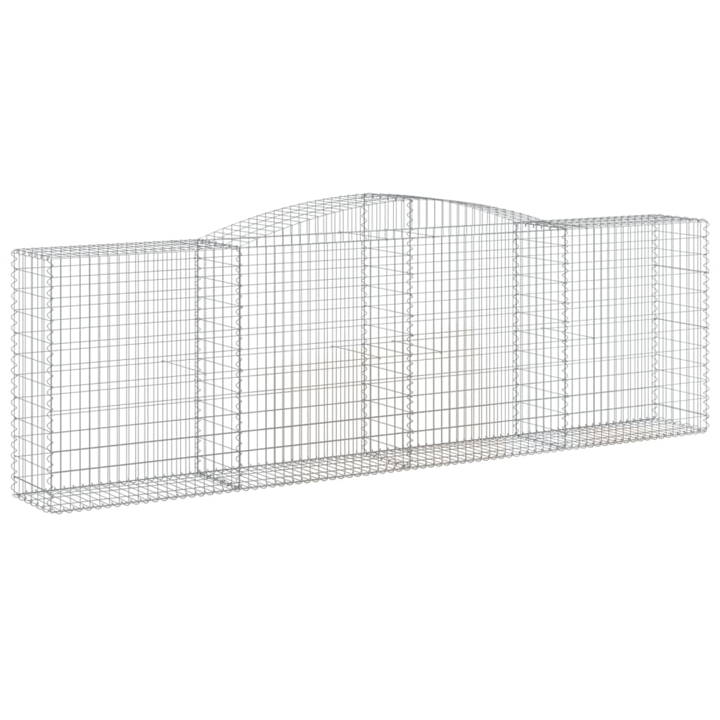 vidaXL Arched Gabion Basket 400x50x120/140 cm Galvanised Iron 2